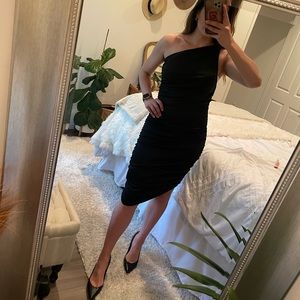 Black asymmetrical dress